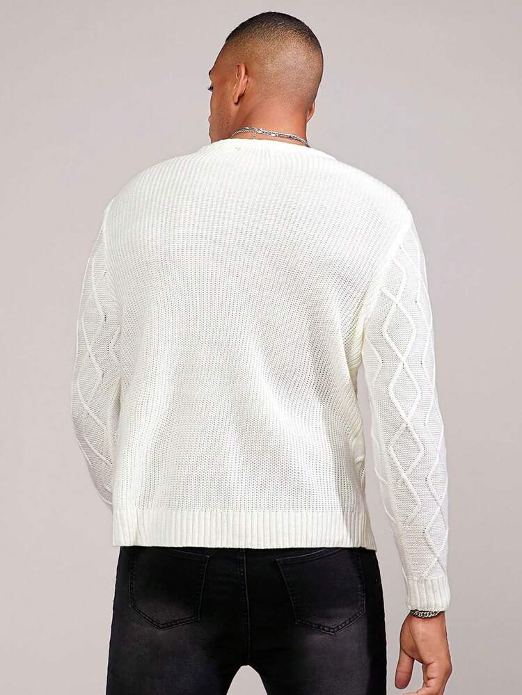 Men Solid Round Neck Sweater, For Fall Winter