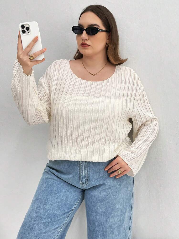 Plus Solid Drop Shoulder Tee