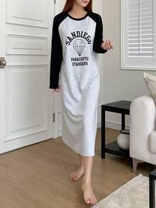 DAZY 字母圖案插肩袖休閒服洋裝