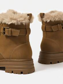 SheIn MOD 女性休閒靴子,時尚女性靴子 - 駝色 - 查看 5