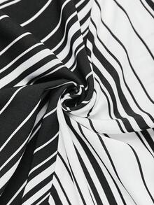 BizChic 條紋印花不對稱下擺腰帶襯衫洋裝