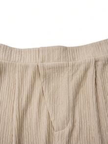Celure Plus Solid Straight Leg Shorts - Apricot - View 3