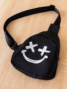 SHEIN 男小童卡通圖案T恤和短褲&包 - 青碧色 - 查看 7