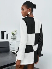 Maija Cazadora crop de dos tonos con cremallera - Multicolor - Ver 6