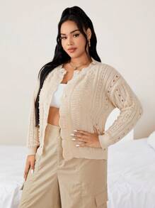 Celure áo hở cổ kích thước lớn - Màu Khaki - Xem 5