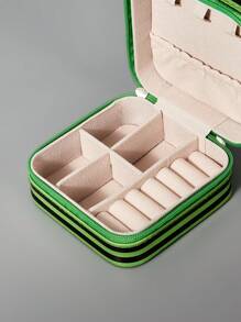 Beetlejuice | ROMWE 1pc Jewelry Box,Cartoon Letter Figure Graphic Portable Jewelry Organizer Storage Case - Multicolor - View 3