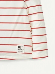 Cozy Pixies 男孩嬰兒2入組條紋印花補丁貼口袋T恤 - 紅白色 - 查看 7