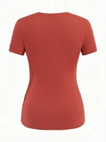 SHEIN Maternity 3pcs Solid Ruched Side Tee
