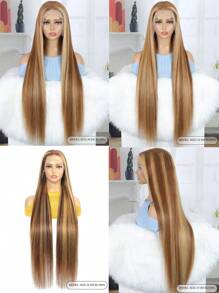 Highlight Transparent Lace Front Straight 13*4 Human Hair Wigs Piano Color With Baby Hair Pre Plucked 16-30inch