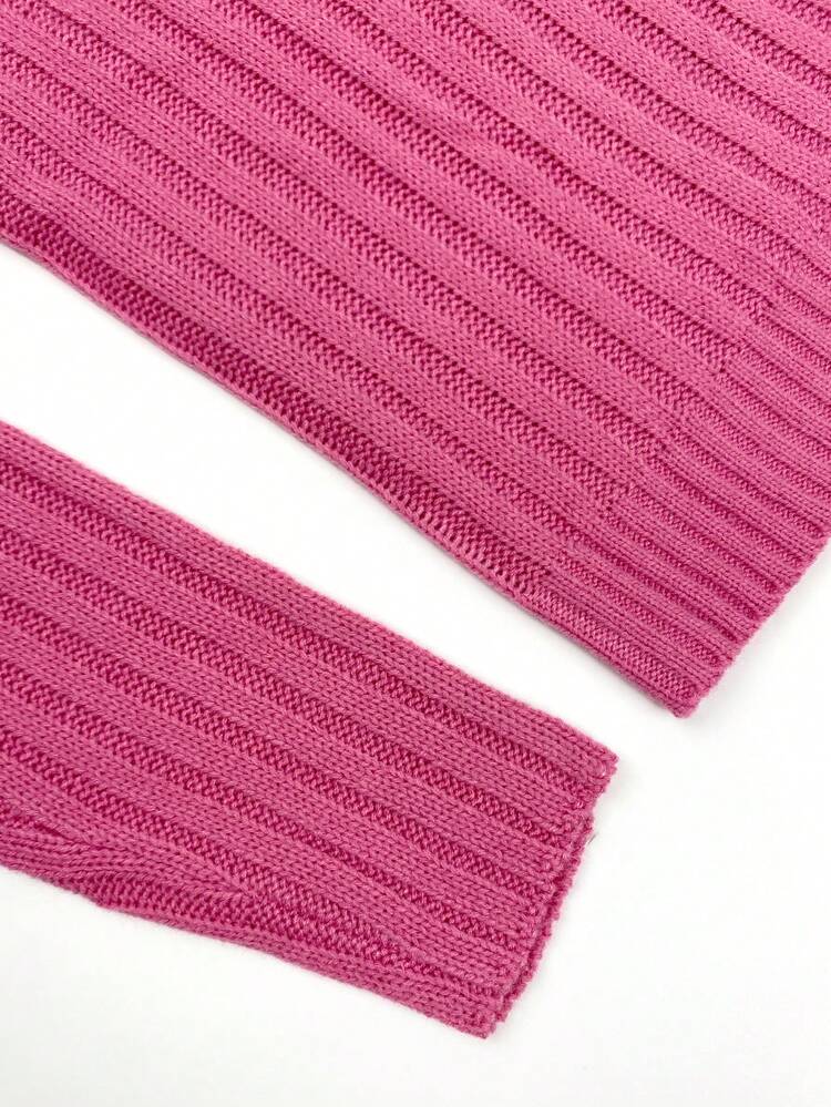 Solid Boat Neck Ribbed Knit Pullover Fall Winter Sweater