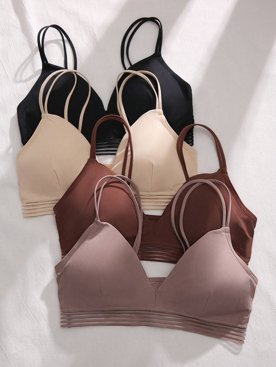 SuitURBody Áo ngực hở lưng vải trơn thông thường cho nữ nhiều màu co giãn vừa phải thoải mái - Nhiều màu - Xem 1