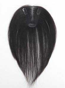 Swiss Ren Human Hair Topper Topper màu đen tự nhiên Top 9 * 10Cm Topper thẳng với Bangs - Natural Black - Xem 4
