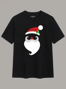 Áo phông in hình giáng sinh nam - màu đen - Xem 1