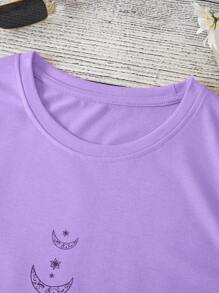 SHEIN LUNE 日月圖案背心上衣 - 紫丁香色 - 查看 3