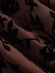 SHEIN MOD Plus Ditsy Floral Print Lettuce Trim Cami Dress - Multicolor - View 4