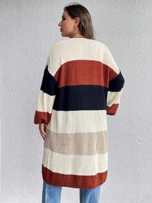 SHEIN LUNE Hơn Khối màu Thả vai Áo len Duster - Nhiều màu - Xem 2