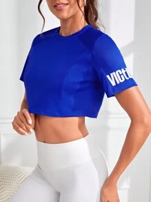 Gameset SHEIN Sport Letter Graphic Crop Sports Tee