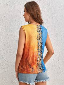 SHEIN LUNE 圖案印花背心上衣