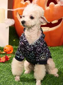 Maryam Alam Halloween Có màu sắc Con ma & Hình con dơi In Áo Hoodie thú cưng Áo len - Nhiều màu - Xem 5