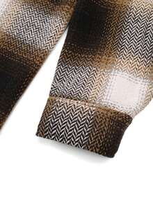 Manfinity Homme 男士1入組格紋印花口袋貼布襯衫式夾克 - 彩色 - 查看 3