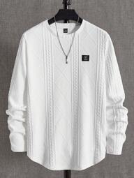 NEON BLANC 男士字母图案宽松圆领针织休闲长袖T恤