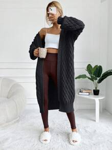 EURMUSE Drop Shoulder Women's Solid Color Knitted Casual Cardigan ...