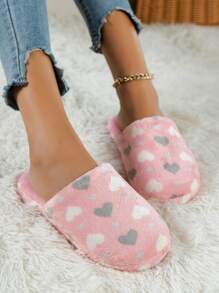 Women's House Slippers, Minimalist Fluffy Bedroom Slippers, Fashion Solid Color Indoor Slippers - Pink - View 4