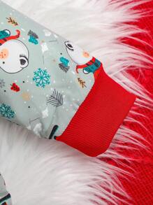 Bebé niño Chaqueta térmica con capucha y cremallera con estampado de dibujos animados - Multicolor - Ver 4