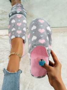 Fall/Winter Casual Home Slippers, Women's Fashionable Indoor Slippers, Bedroom Slippers For Women,Fluffy Slippers - Grey - View 4