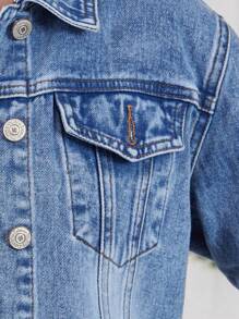 Teen Girls Denim Jackets & Coats - Medium Wash - View 7