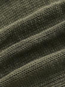 SHEIN ICON Plus Ripped Tie Backless Halter Knit Top - Army Green - View 3