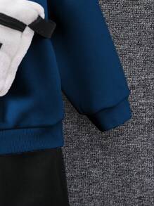 Young Boy Drop Shoulder Hoodie & Sweatpants & Bag - Blue - View 6