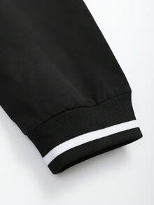 Manfinity EMRG Nam Mẫu chữ Sọc trang trí Áo khoác Đại học - màu đen - Xem 5