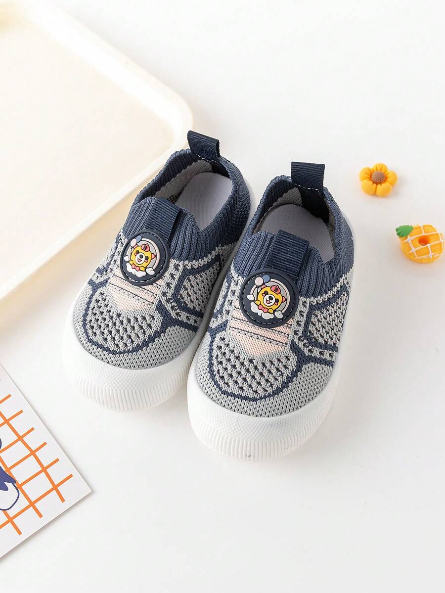 嬰兒運動鞋,男女通用幼兒鞋,新式防滑透氣網布運動鞋,帶防滑襪卡通圖案鞋底柔軟底鞋,夏季 - 彩色 - 查看 1