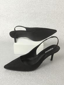 女式黑色時尚高跟涼鞋 - 黑色 - 查看 5