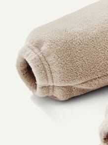 Cozy Pixies 男嬰字母刺繡半拉鏈絨毛衛衣和褲子 - 卡其色 - 查看 3