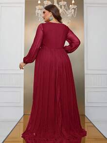 YISIKADO 加大洋裝 - 酒紅色 - 查看 2