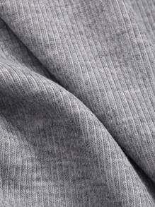 DAZY 素色雞心領口緊身洋裝 - 淺灰色 - 查看 7