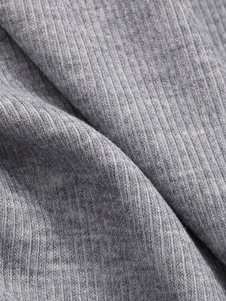 DAZY 素色雞心領口緊身洋裝 - 淺灰色 - 查看 7