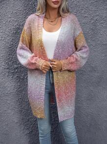 SHEIN Essnce Áo Cardigan trễ vai Ombre - Nhiều màu - Xem 3