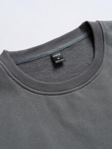 Manfinity Homme 男士字母圖案衛衣和衛褲 - 深灰色 - 查看 7