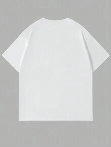 ROMWE MEN Street Life Men Slogan & Skull Print Tee - White - View 2