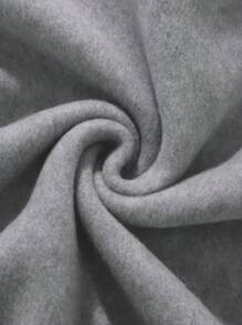 SHEIN EZwear Solid Drop Shoulder Thermal Lined Sweatshirt - Grey - View 5