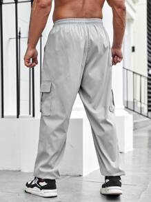 Manfinity Homme 男士大碼褲子 - 灰色 - 查看 2