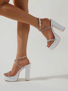 Sandalias de mujeres de tacón alto - Blanco - Ver 6