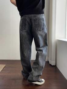 DAZY Hombres Jeans de pierna recta con bolsillo oblicuo