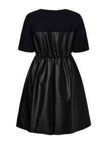 SHEIN Clasi 大碼素色PU皮革洋裝 - 黑色 - 查看 2