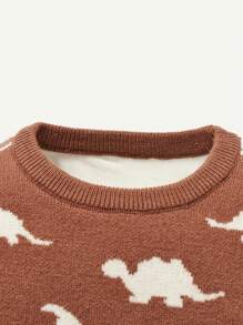 Baby Girl Dinosaur Pattern Sweater & Knit Pants