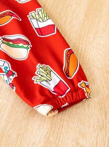Young Boy Food Print Thermal Lined Hooded Jacket