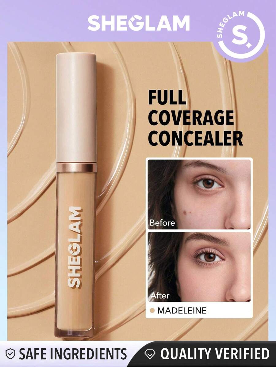 SHEGLAM Like Magic 12HR Full Coverage Concealer-Madeleine Matte Liquid Concealer Long Lasting Brightening Color Corrector Weightless All-Day Long Lasting Hydrating Concealer Winter Concealer - Madeleine - View 1